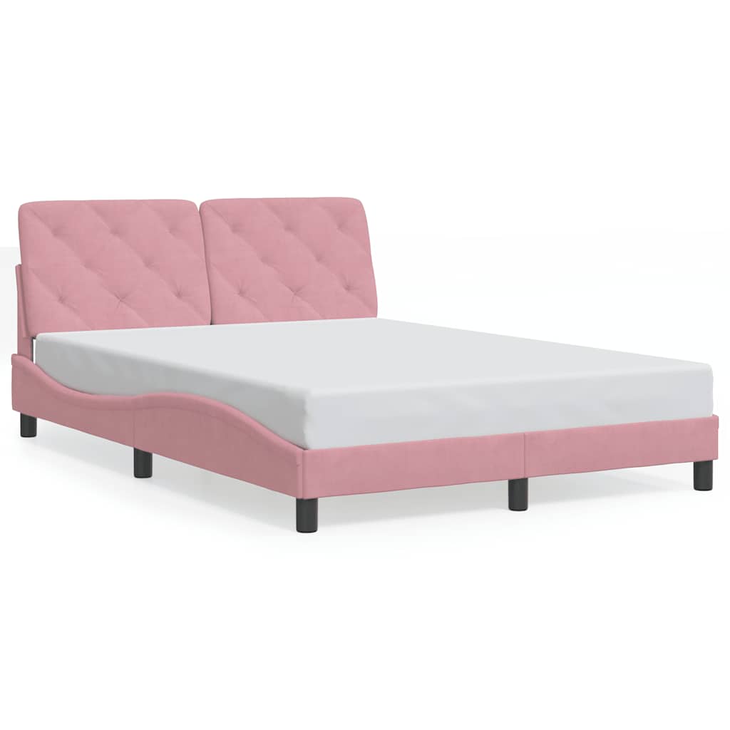 Bed Frame without Mattress Pink 140x200 cm Velvet