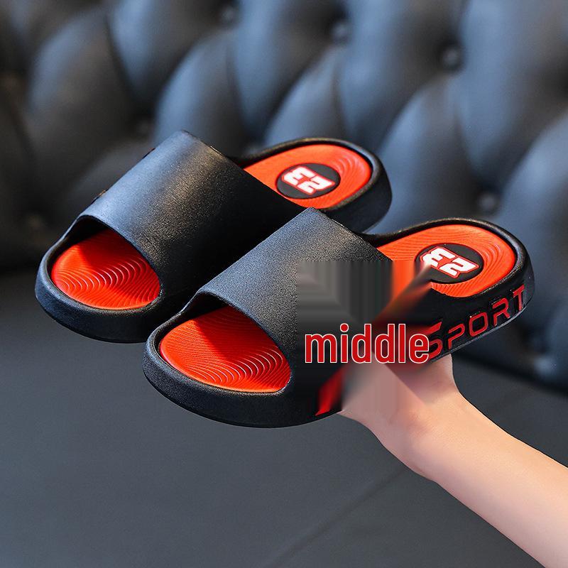 Černé a červené sportovní chlapecké pantofle, měkká podrážka, protiskluzové, dětské sandály, nejprodávanější.