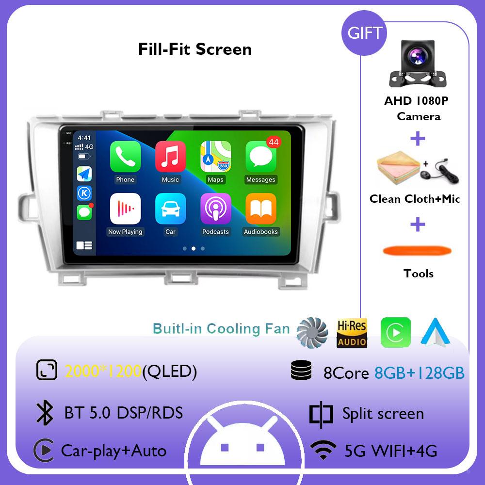 Android Car Radio Carplay Auto For Toyota Prius XW30 LHD 2009 - 2015 Multimedia Video Player Navigation GPS Stereo Autoradio