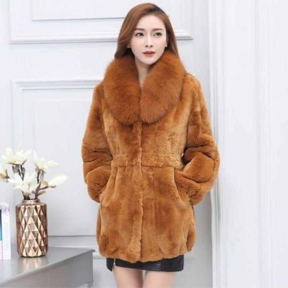 Winter Thick Plush Warm Clothes Big Size 4XL Overcoat Faux Fur Collar Fashion Ladies Coats Furry Female Coats Soft