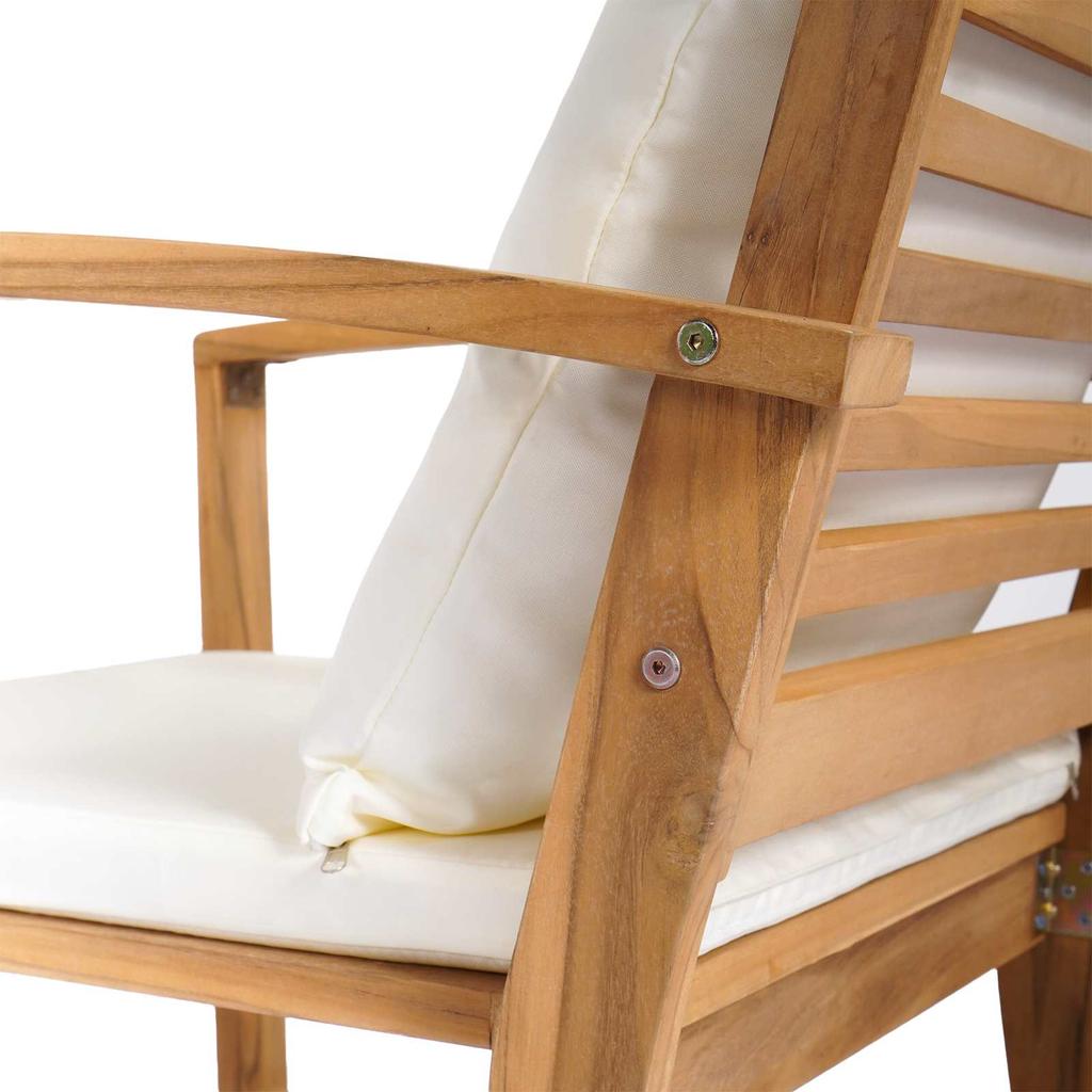 Garden Sofa Set 4 Pcs Natural Solid Teak Wood
