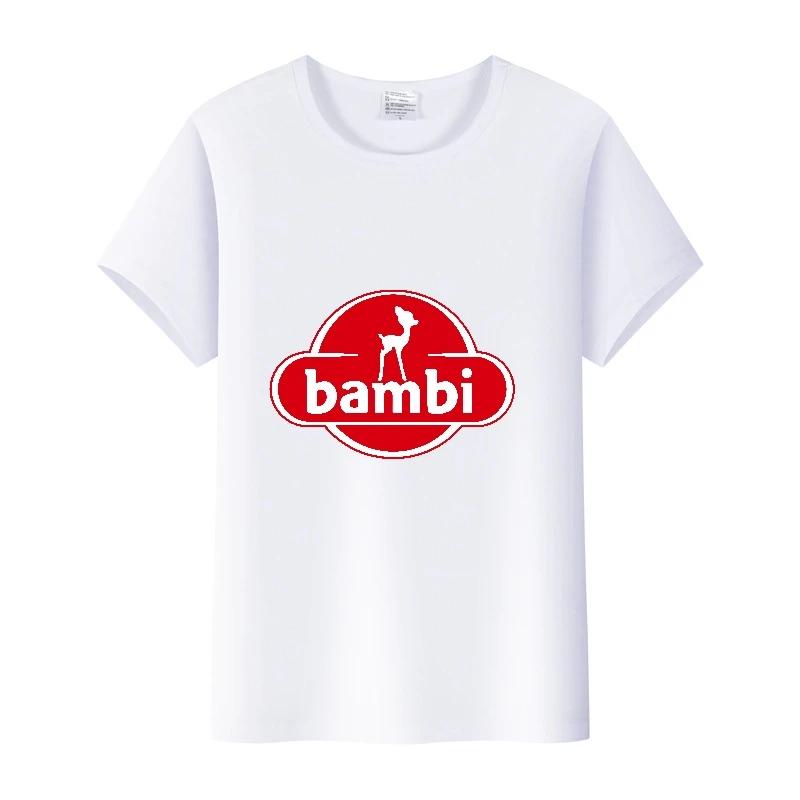 Vintage Plus Size Clothes Y2K Tshirt Kawaii Tops Cartoon Bambi Graphic T-shirt Summer Blouses White Tees Unisex