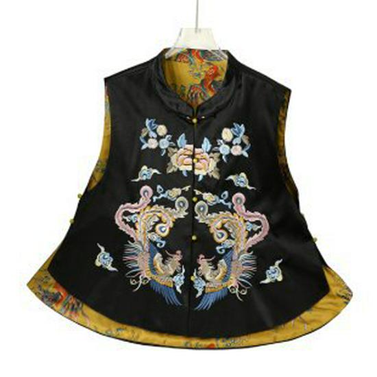 

Exquisite Chinese-Style Women s Tang Suit Vest - Elegant Early Spring Fashion for Special Occasions XL чёрный