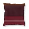 Rich Burgundy Ombre Gold Stripes Square Pillowcase Polyester Linen Velvet Creative Decor Throw Pillow Case Home Cushion Cover