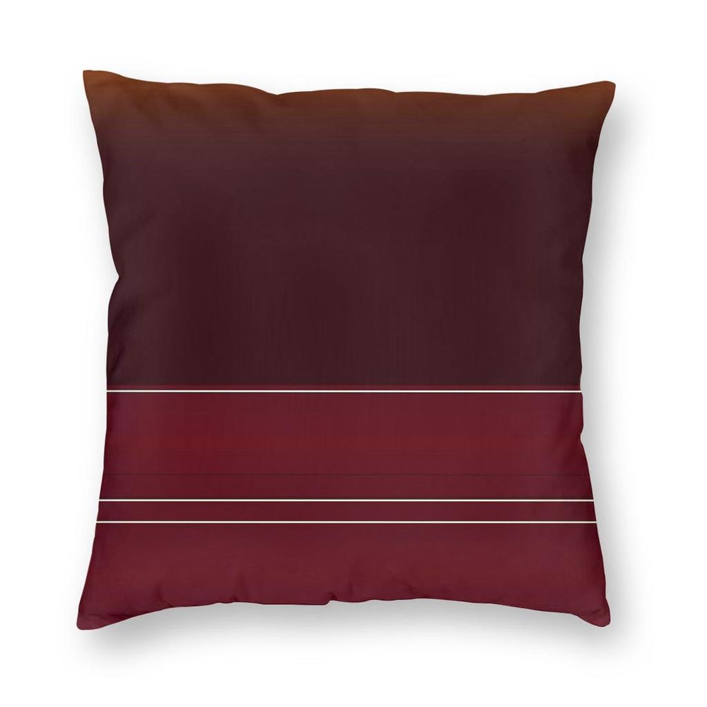 Rich Burgundy Ombre Gold Stripes Square Pillowcase Polyester Linen Velvet Creative Decor Throw Pillow Case Home Cushion Cover