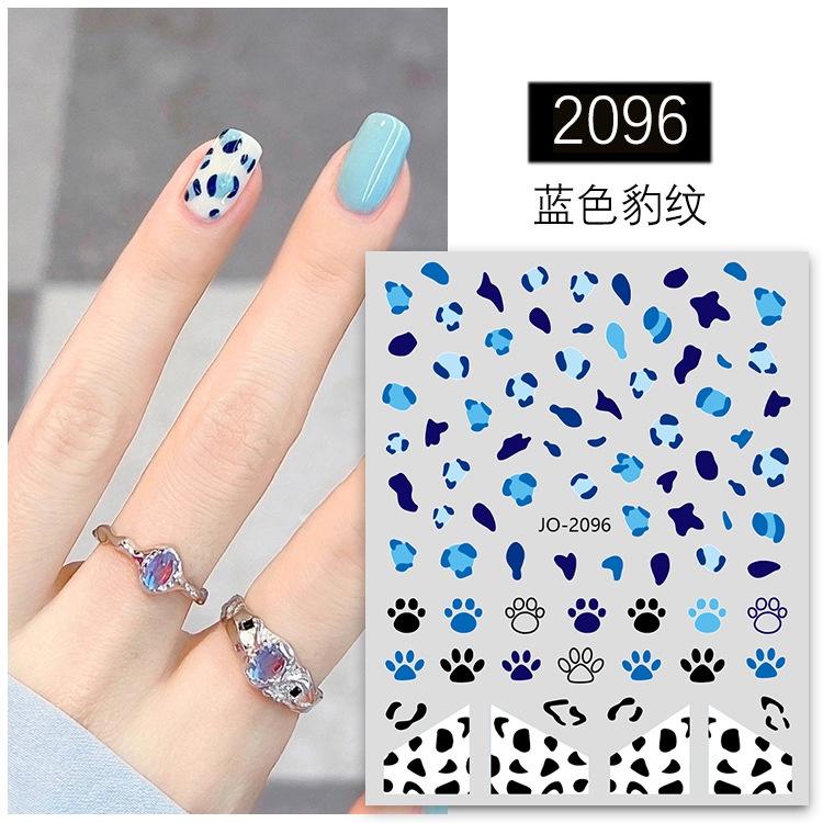 Ins Leopard Print 3D Nail Stickers Flame Self Adhesive Transfer Sliders Wraps Manicures Foils DIY Decorations,HOT Nail Art Tool