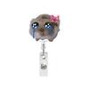 Funny Cat Expression Retractable Hospital Nurse Badge Holder Reel Cute Cartoon Meow Id Tag Work Card Holder Keychains