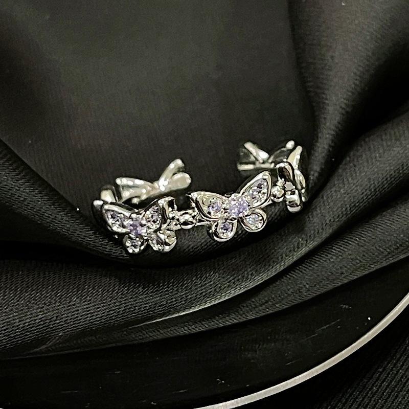 Advanced Super Flash Color Series Zir*****Pen Ring Adjustable Butterfly Index Finger Ring Female