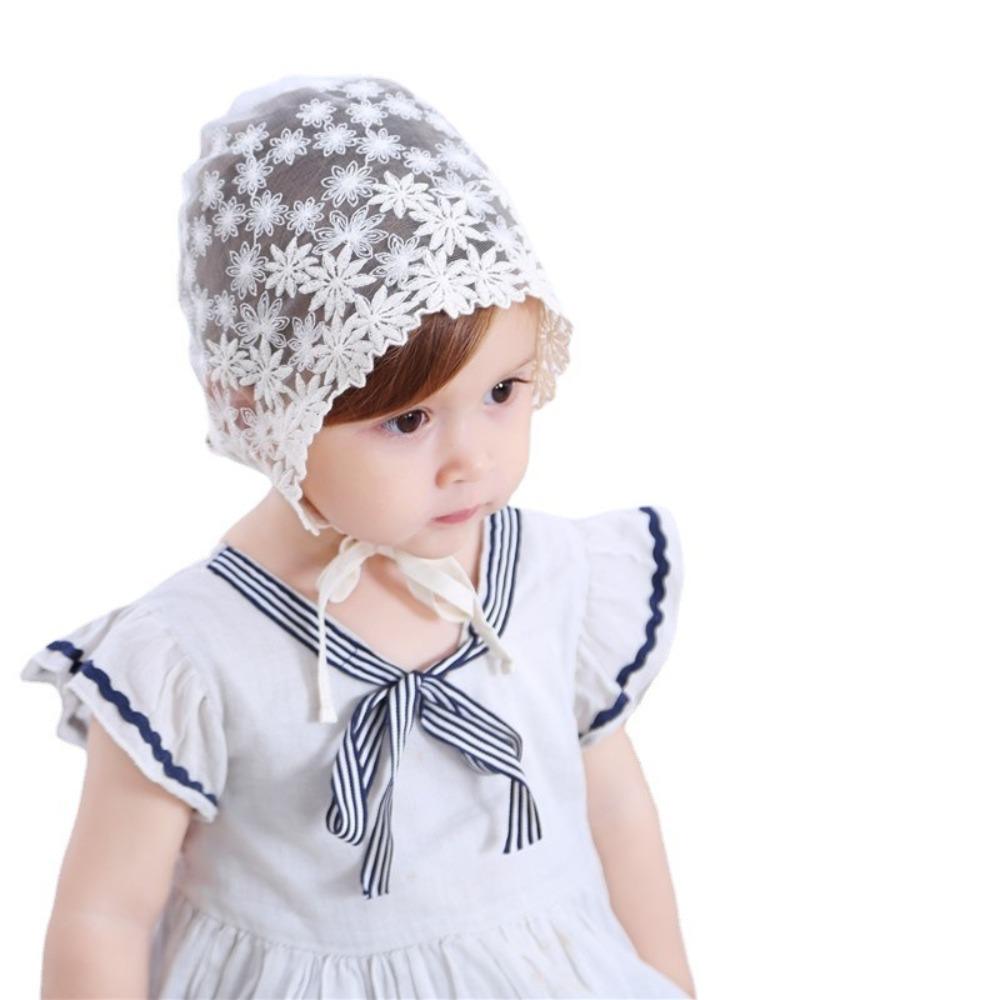 Princess Lace Ruffle Hat Flower Girl Sunhat Breathable Baby Lace Hat  Infant Girls