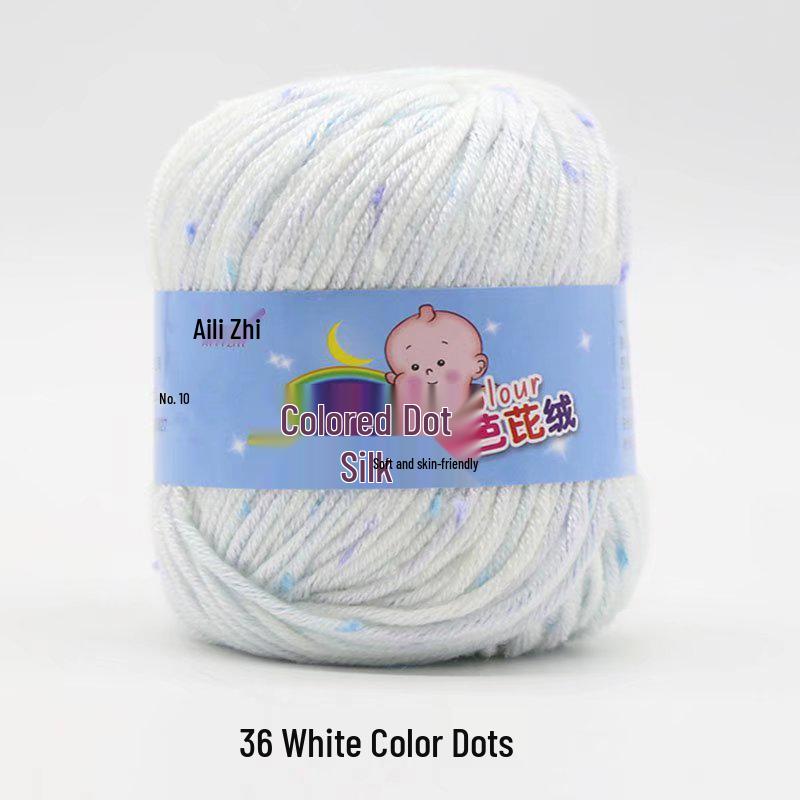 Pallina di Filato a Pois Colorati per Lavorazione a Maglia a Mano di Maglioni e Cardigan da Uomo e da Donna