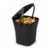 Eda - Poubelle à Compost - Gris Anthracite - 6 L - Couvercle Hermétique - Anse