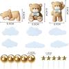 19 PCS Mini Brown Bear Cake Decoration Beige Balls Cake Topper Decoration for Birthday Party Decorations