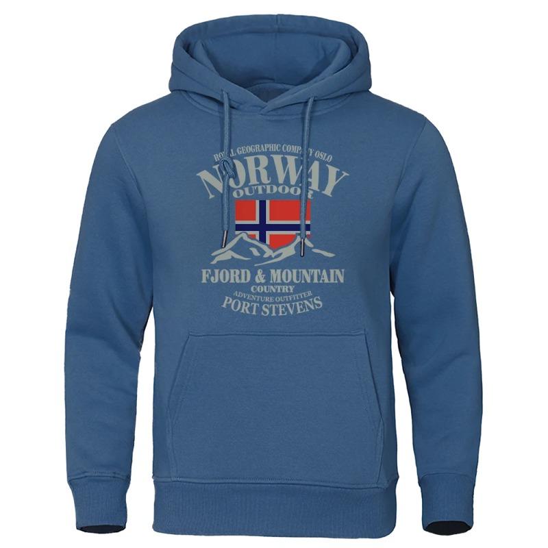 Felpa con cappuccio casual larga da uomo, top stampato street fashion