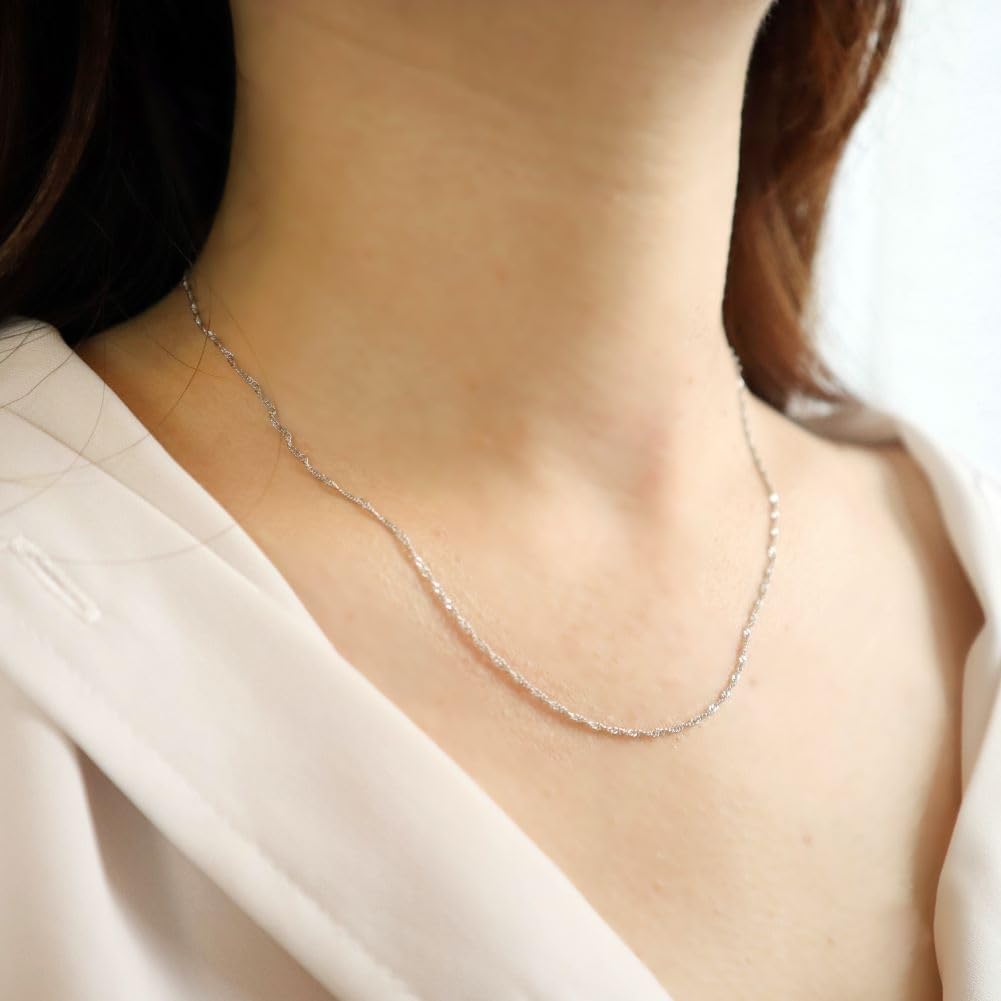 And Me Jewelry Pure Platinum 999 Necklace Chain Screw Type Loose 45cm [You Box] - [Gift Wrapped]