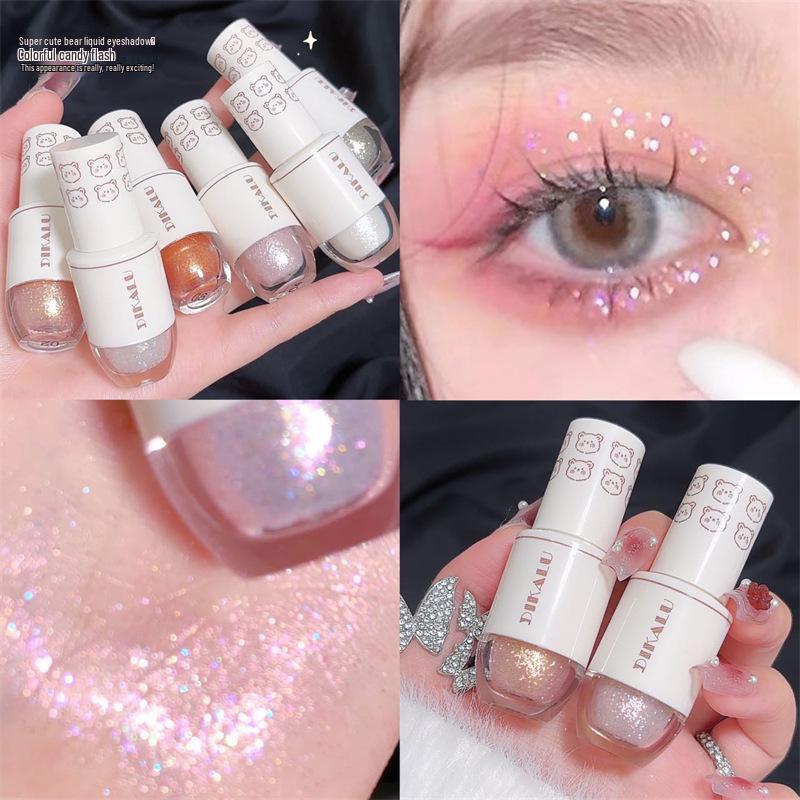 DIKALU Little Bear Glitter Liquid Eyeshadow - Shimmery, Pearlescent Eye Makeup