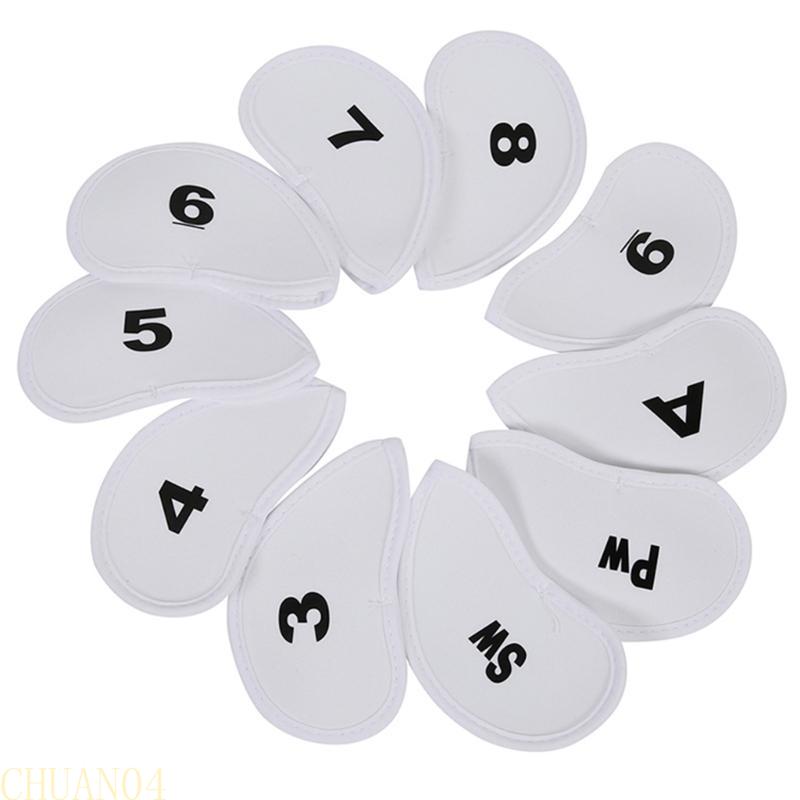 A1A2 10Pcs Wedges Iron Club Protective Headcover Putter Protector with Number Tag Golfs Iron Club Head Cover Golfs Supplies