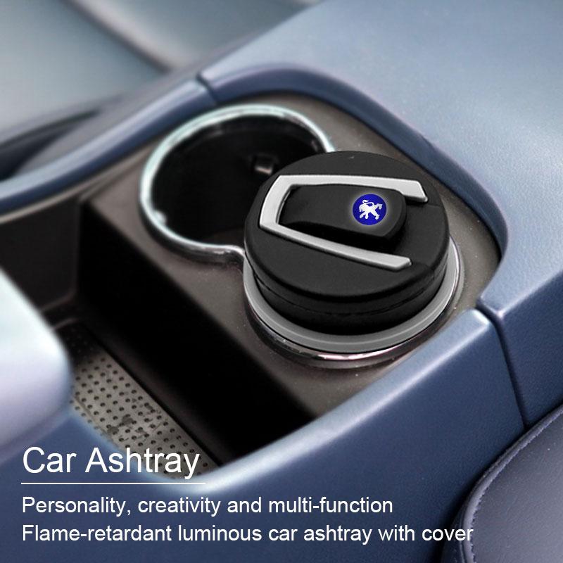 Portable LED Automatic Blue Light Indicator Ashtray Car Accessories For Peugeot 308 408 508 RCZ 208 3008 2008 206 207 108 406 407 408 206 207 306 307
