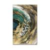 Picture for Living Room 3D Effect Tableaux Abstract Golden Feather Canvas Painting Big Blue Green Print Luxury Wall Art
