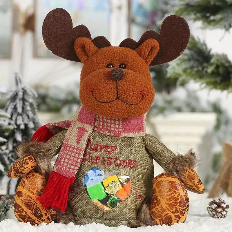 Christmas Candy Gift Bag Zipper Design For Gifts Apples Candy Adorable Christmas Gift Bags Reusable Fabric Storage Bags Decor