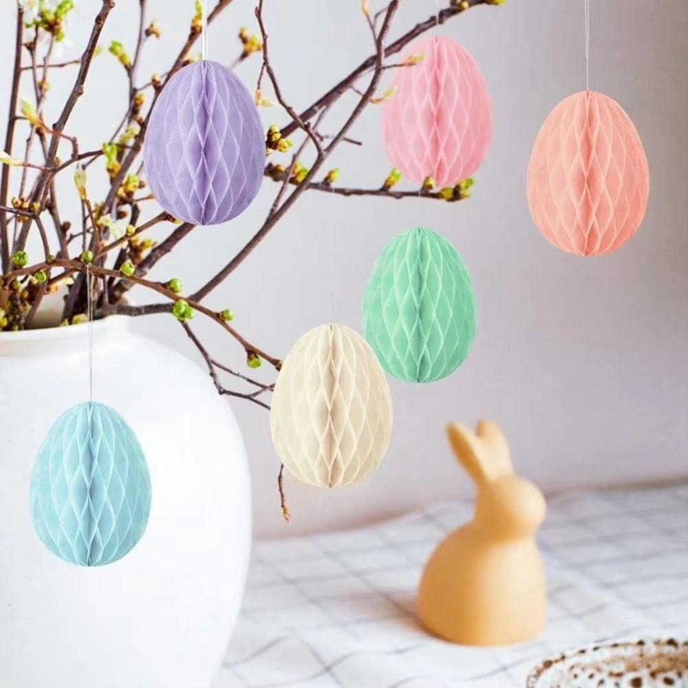 4Inch 10cm Easter Egg Paper Ornaments Colorful Honeycomb Easter Egg Ball Ornament Party Decor