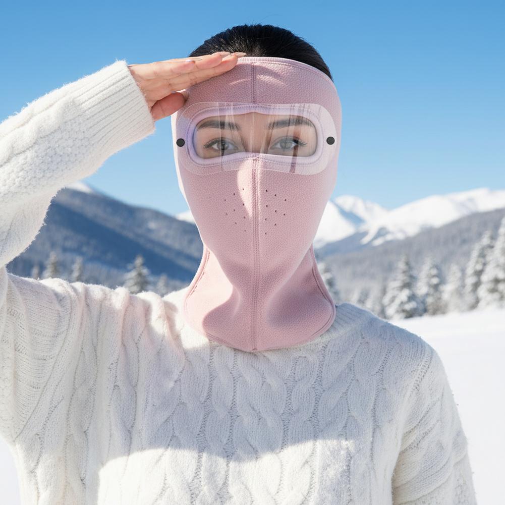Winter Balaclava Face Mask With Detachable Anti Fog Goggle Windproof Thermal Full Face Cover For Motorcycle Skiing Men Women