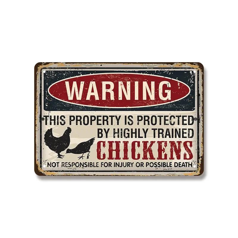 Vintage Warning Dog Metal Tin Sign for American Creative Sheet Painting Animal Wall Decoration Made of Old Iron Signs 8x12 inch