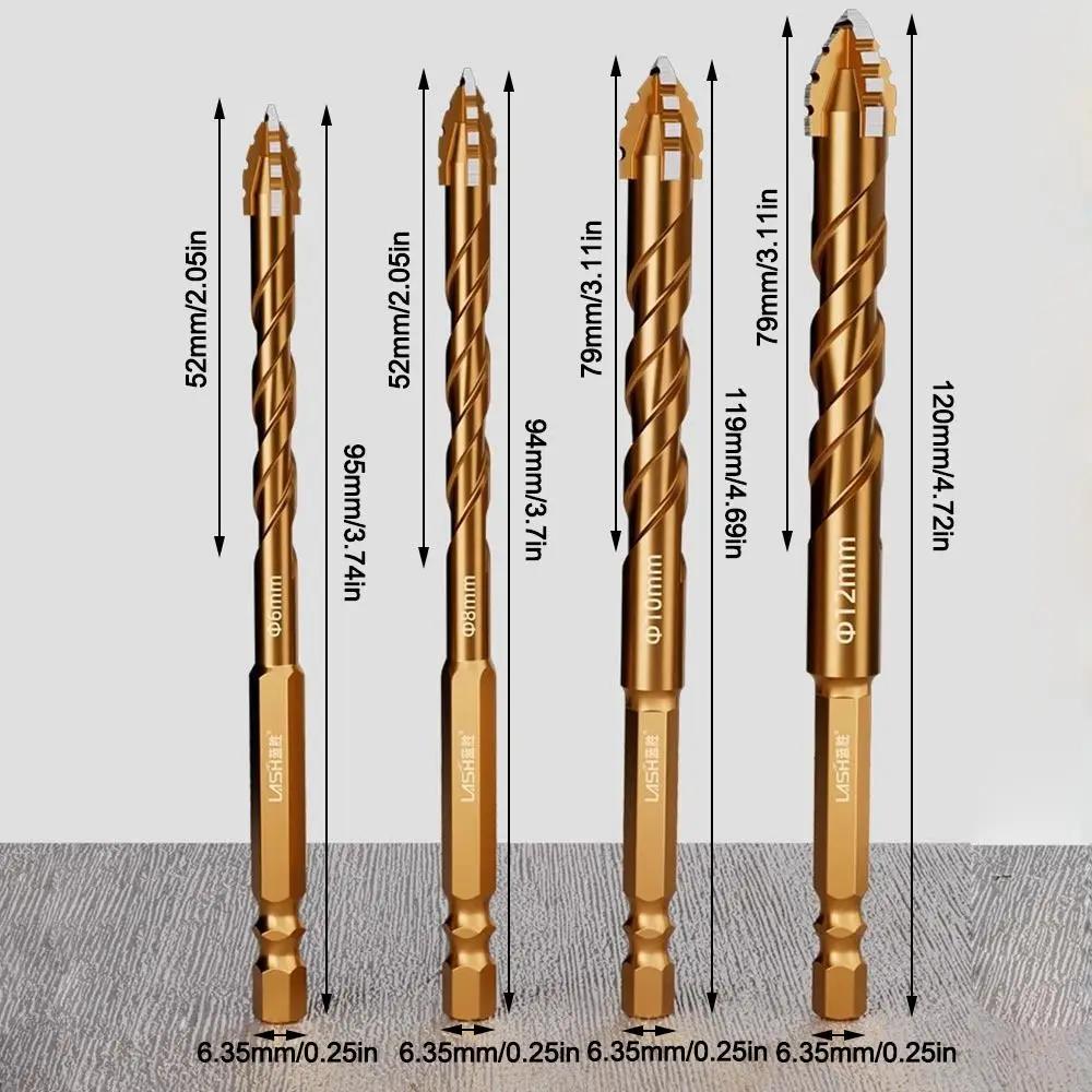 2/3/4/5Pcs Four-Edged Eccentric Drill Bit Serrated Skewed Head Concrete Drill Bit Set High Hardness