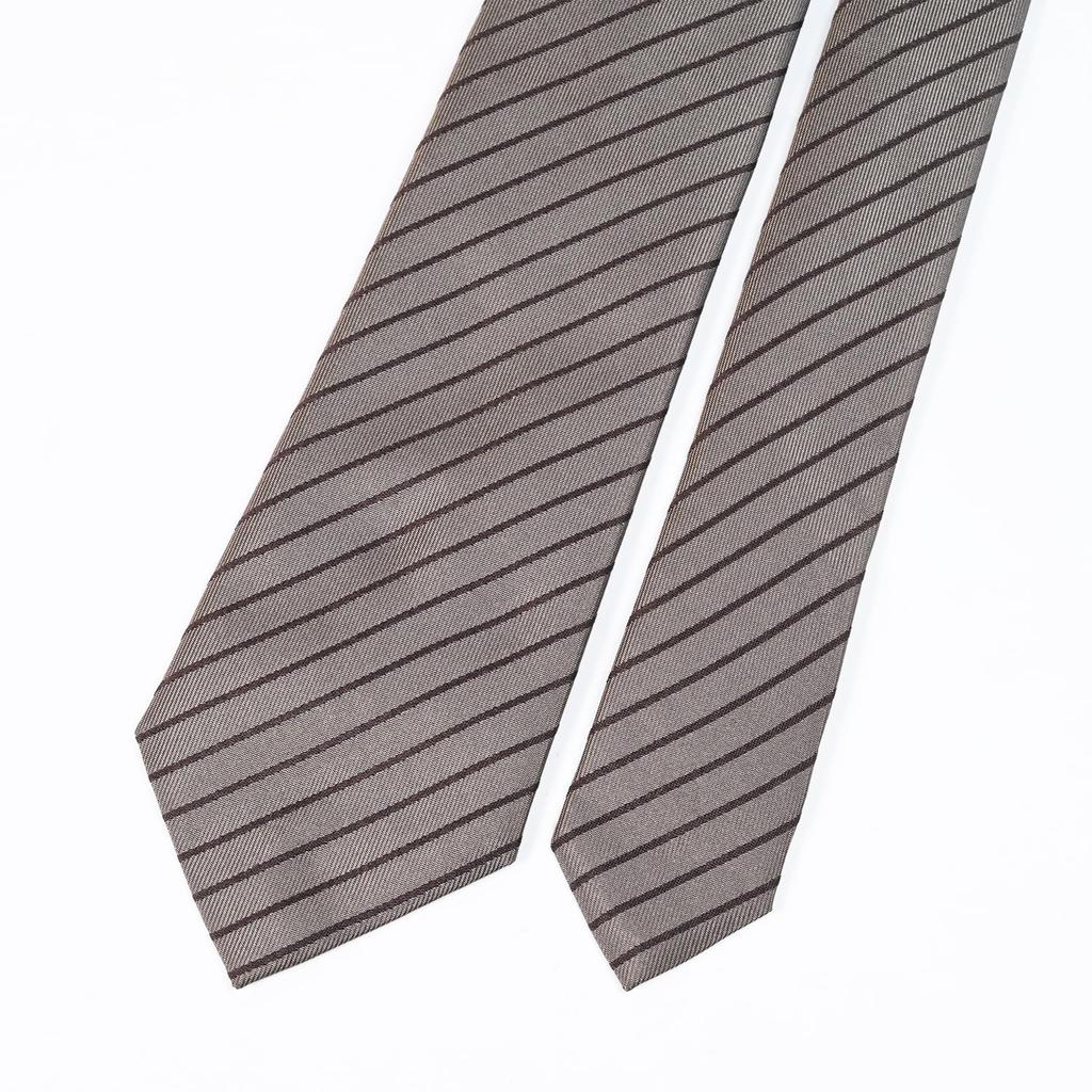 Emporio Armani Men's Tie, 7.5cm Wide, 100% Silk, Striped, Gray, Made In Italy, EM001346 TE13741 F8109 [Used]