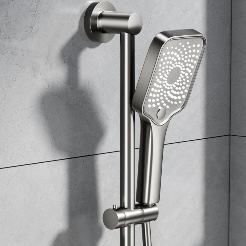 Högtryck Regnduschhuvud Rostfritt Stål Duschhuvud Förlängare Stor Böjd Duschförlängning Lätt att Installera