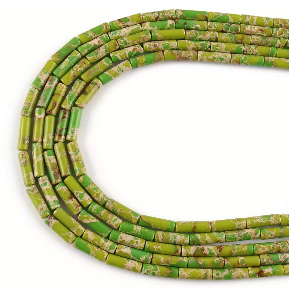 1pcs Natural Stone Tube Bead Sediment Jaspers Loose Cylinder Beads for Jewelry Making DIY Chakra Bracelet Accessories 15" 13x4mm