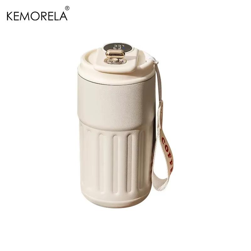 

KEMORELA Smart Thermos Bottle Digital LED Temperature Coffee Cup 316 Stainless Steel Vacuum Cup Office Cup Business Portable Mug 450ml білий