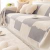 Anti-Scratching Chessboard Plaid Sofa Towel Sofa Cover Cloth Four Seasons Universal Sofa Cushion Sand Straight Row Cover Blanket One-Piece Cushion
