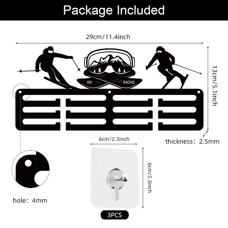 

Acrylic Creative Ski Medal Display Hook Honor Stand Sports Commemorative Plaque Wall Art Decor Storage Organizer