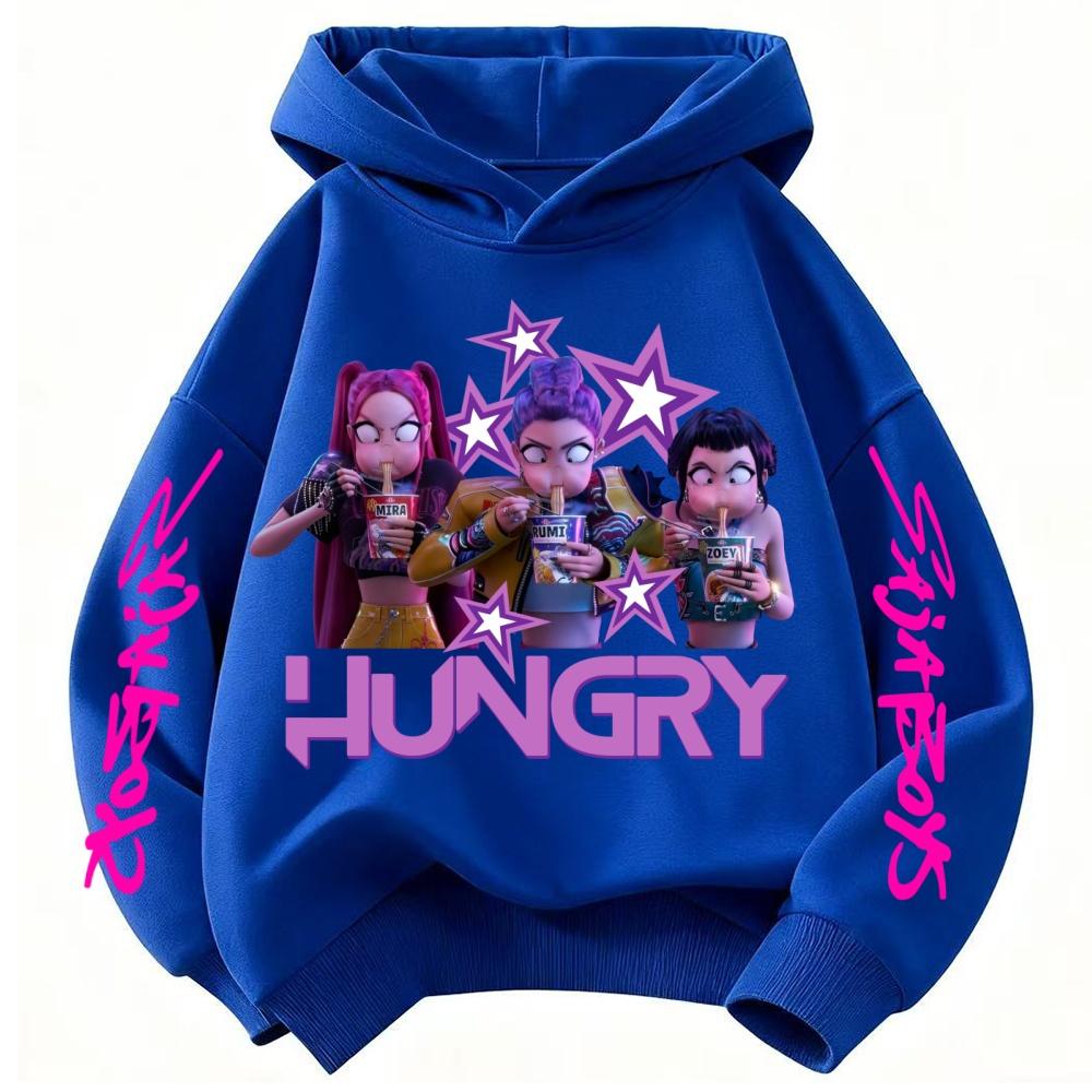 KPop Dämonenjäger Cartoon Niedliche Mädchen Kapuzenpullover Warm Rumi Kinder Welle Mode Lässige Oberteile Lässige Kleidung