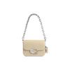 Idol 21 Silver Logo Chain Magnetic Closure Flap Leather Messenger Bag Women Bags Beige CM557-LHVT5