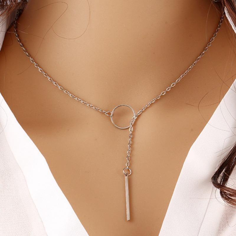 Punk Fashion Jewelry Simple Metal Circle Short Necklace Necklace Women's Clavicle Chain Necklace
