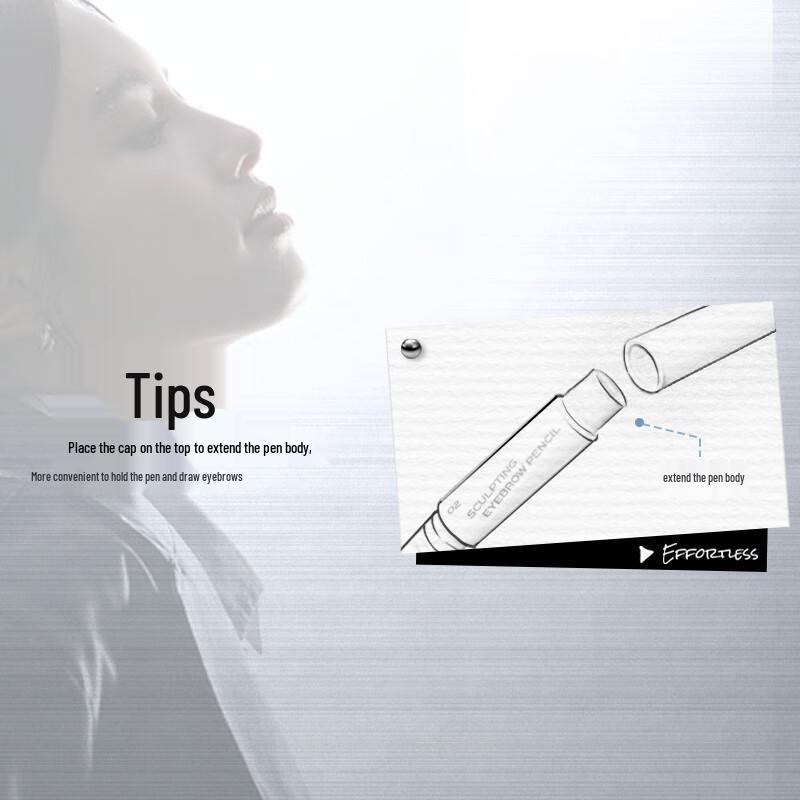 littleondine Dual-ended Blade Shaping Eyebrow Pencil - 01 Grey Black