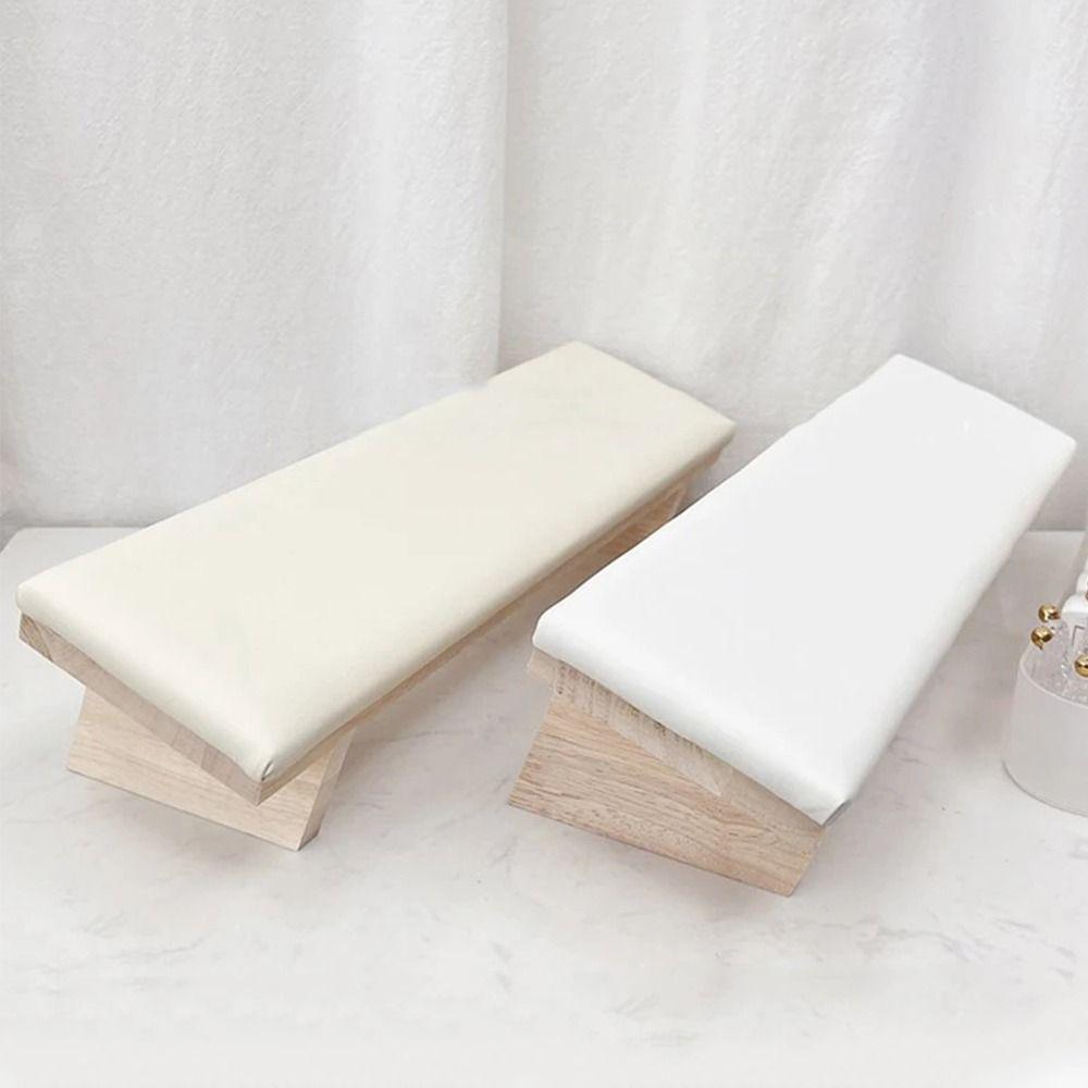 Wooden Base Beveled Hand Pillow Tilt Design Nail Art Stand Nail Arm Rest Cushion  Nail Art Tool