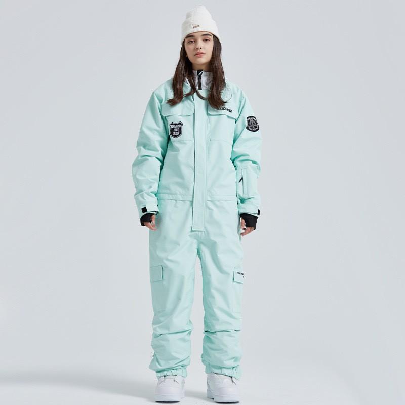 24pcs One-Piece Ski Suit Set Solid Color Unisex Outdoor Snowboard Windproof Waterproof Warm Thick Gear