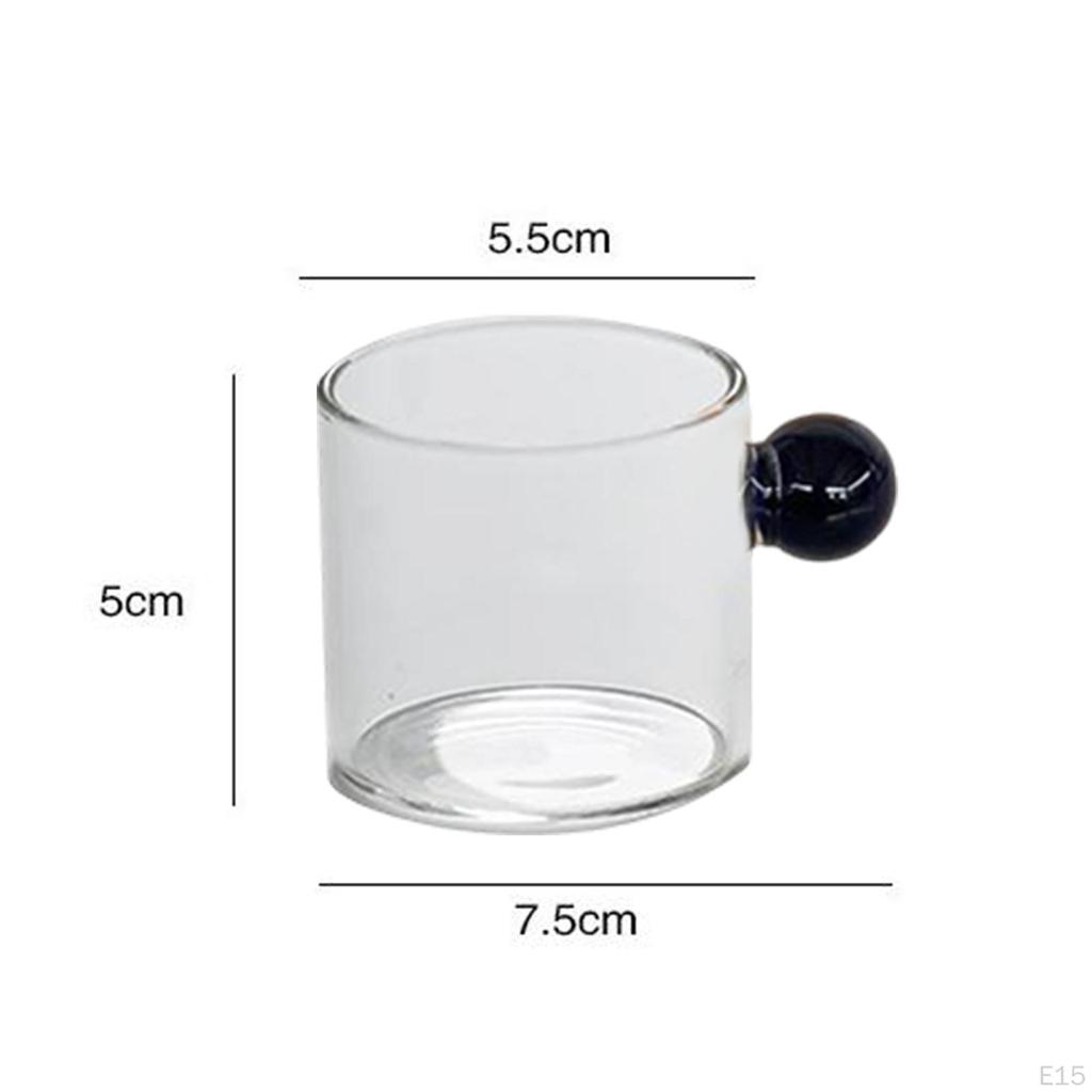 Clear Glass Cup Decoration Beverage Mug Ball Handle Creative Tea Cute Espresso for Living