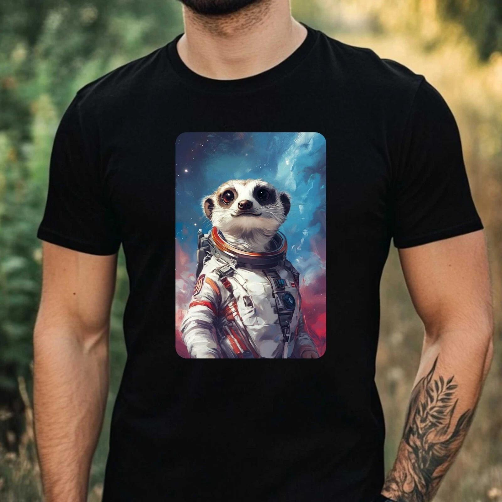 T-Shirt Herren Erdmännchen als Astronaut Motiv Baumwolle Größe XS bis 5XL XXL