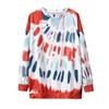 Women's Tie-Dye Long Sleeve Hoodie: Autumn/Winter Loose Fit with Round Neck