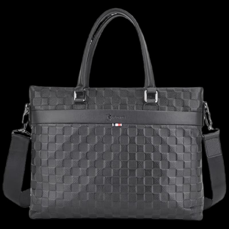 Мужской тисненый кожаный портфель PLOVER 1