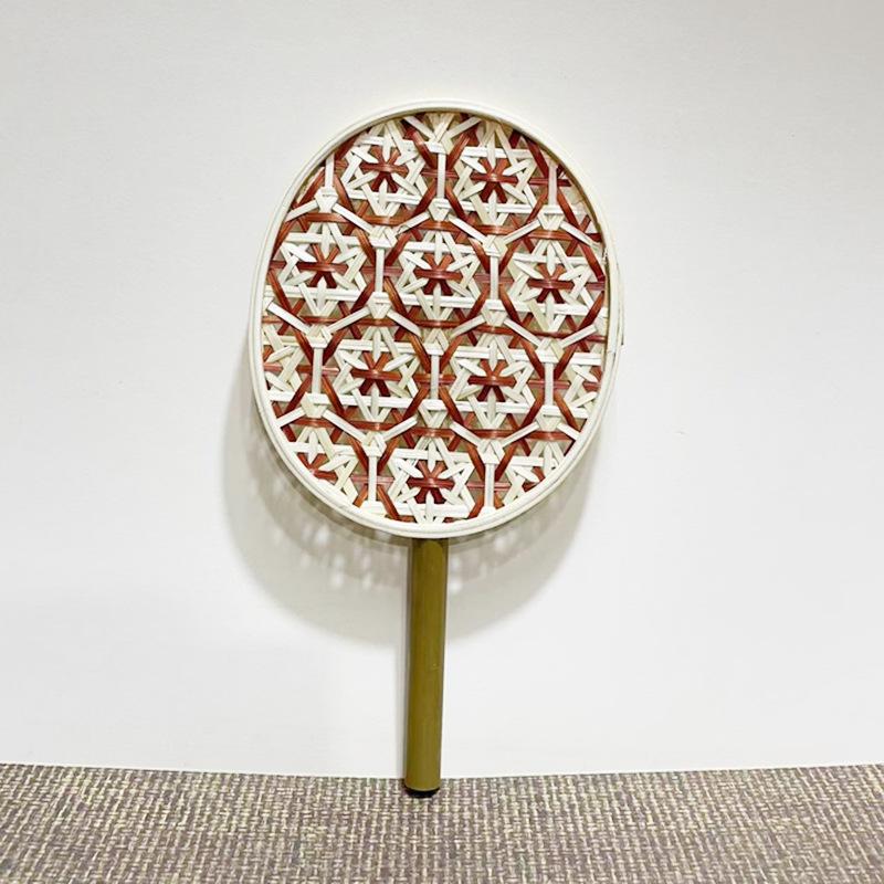1pc Colorful Handmade Fan Ethnic Style Bamboo Woven Fan Summer Anti-mosquito Cooler Braided Hand Fan Crafts Home Decoration