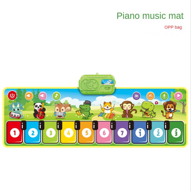 110x36cm Musical Piano Mat Toddlers Floor Violin Keyboard Dance Mat with 8 Instruments Sounds Baby Mat Study Educational Toys