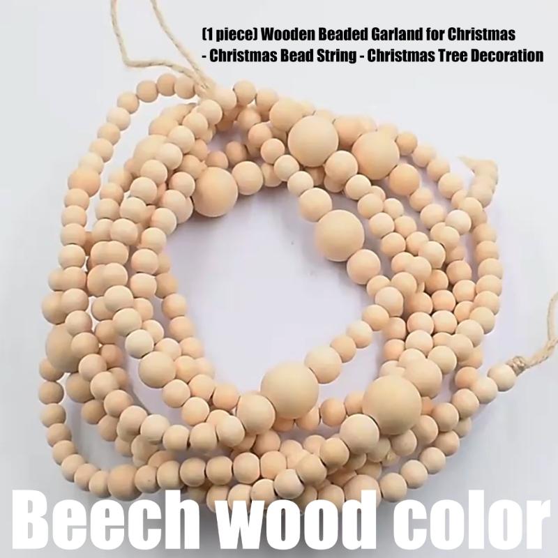 DIY Wooden Bead Garlands For Christmas Tree Decorations Family Crafting Activity Holiday Party Hanging Ornament