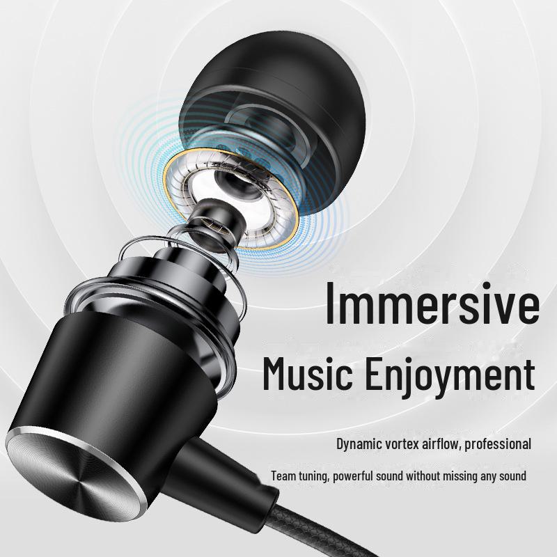 Kabelgebundene In-Ear-Kopfhörer von Youshengshi mit 3,5-mm-Klinkenstecker, kräftigem Bass, Rauschunterdrückung und integriertem Mikrofon für Mobilgeräte, Spiele und MP3.