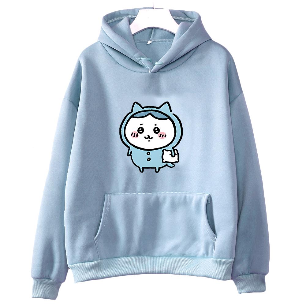 Chiikawa Aesthetic Hoodie Comic Sweatwear Couple Sweatshirt Regular Fit Women/men Printing Grunge Japanese Anime Regular Girls