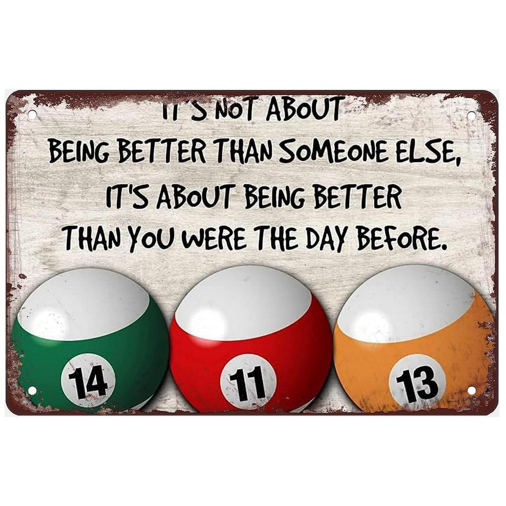 Billiards Metal Tin Signs Snooker Wall Art Posters Plaque Sign Vintage Iron Painting Decoration for Home Cafe Game Room Club Bar