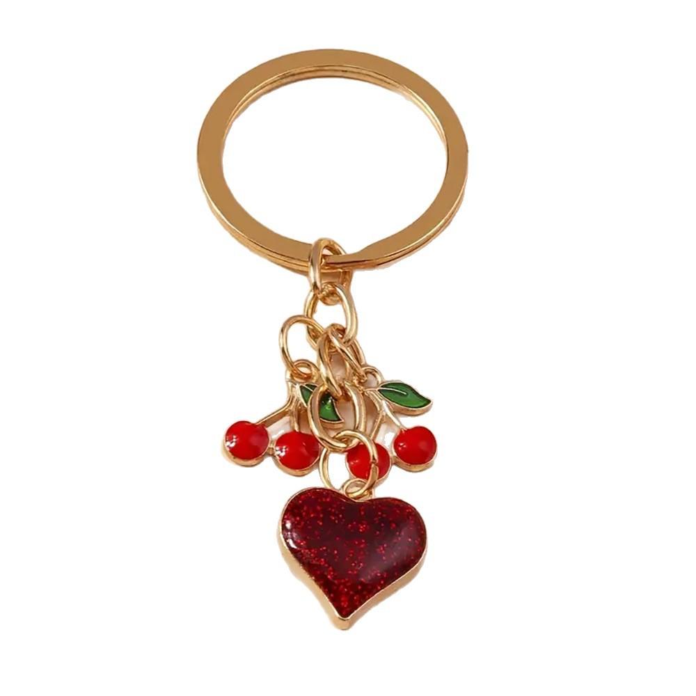 Fresh Fruit Keychain Simple Love Cherry Bag Pendant Fashion Key Accessories Couple Family Keychain Pendant